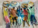 Joe Maseko, Figures Carrying Loads on Their Heads