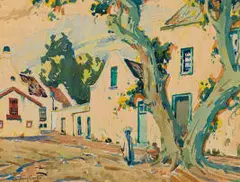 Sydney Carter, Cape Dutch Houses near Swellendam, watercolour on artist's board