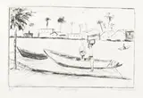 Sam Nhlengethwa, The Fishermen, etching