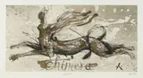 Deborah Bell, Chimera, hand coloured drypoint etching on paper