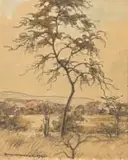 Erich Mayer, Tree in Landscape; Landskap, two