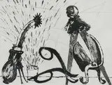 William Kentridge, Give and Take, 2001, sugarlift aquatint, drypoint etching and engraving