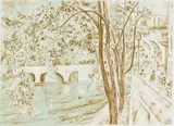 Thijs Nel, View of the Seine, lithograph on paper