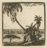 Clément Sénèque, In the Botanical Gardens, Durban, woodcut