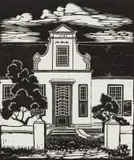 David Botha, Die Oude Pastorie Museum, Paarl, linocut on paper