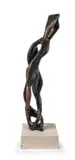 Solly Disner, Nucleus, carved wood with a black and brown patina