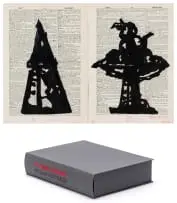 William Kentridge, 2nd Hand Reading – Drawing and Book, two, ink and conté on dictionary paper