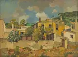 Yellow House by Gregoire Boonzaier, oil on canvas, sold Sep 2021