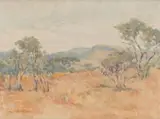 Walter Battiss, Landscape with Distant Mountains