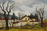 David Botha, Cape Winter Scene, oil on canvas laid down on board
