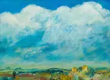 Fred Schimmel, Abstract Landscape, oil on board