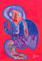 Yolanda Mazwana, Untitled, mixed media on canvas