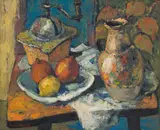 Alexander Rose-Innes, Still Life with Fruit, Vase and Coffee Grinder
