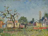 Houses and Trees by Gregoire Boonzaier, oil on board, offered Nov 2021