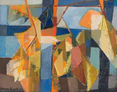 Anna Vorster, Abstract Composition, oil on canvas