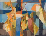 Anna Vorster, Abstract Composition, oil on canvas