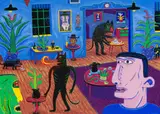 Norman Catherine, Inmates, gouache on paper
