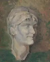 Harry Stratford Caldecott, Head of a Woman, oil on board
