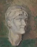 Harry Stratford Caldecott, Head of a Woman, oil on board