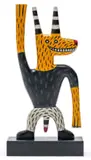 Norman Catherine, Figure with Striped Horns, carved and painted wood
