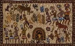 Rorke's Drift, The Village, tapestry, karakul wool and linen thread