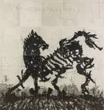 William Kentridge, Skeletal Horse, 2017, lift-ground aquatint etching on 100% hemp Phumani handmade paper, mounted on raw cotton cloth