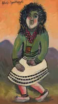 Gladys Mgudlandlu, Dancing Woman, oil on canvas