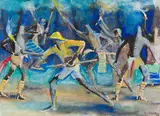 Gerard Sekoto, Casamance Dancers and Policeman