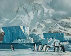 Keith Shackleton, Cape Hallett, oil on board