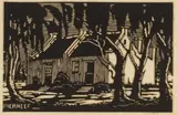 Buccaneer's Club, Pretoria (Nilant 27) by Jacobus Hendrik Pierneef, linocut on paper, sold Jul 2021