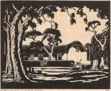 Twee Jonggezellen, Tulbagh (Nilant 12) by Jacobus Hendrik Pierneef, linocut on paper, sold Jul 2021
