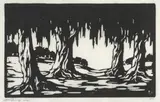 Wilgerboom, Fonteine, Pretoria (Nilant 84) by Jacobus Hendrik Pierneef, linocut on paper, sold Jul 2021