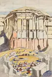 Stad in Basotho Land (Ontwerp) by Jacobus Hendrik Pierneef, watercolour and pencil on paper, sold Jul 2021