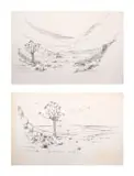 Piet van Heerden, Landscape Preparatory Drawings, two