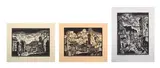 Gregoire Boonzaier, Cityscapes, three, linocut