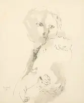 Marthinus la Grange, Portrait of a Woman, ink on paper
