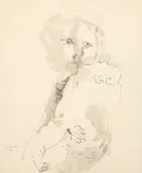 Marthinus la Grange, Portrait of a Woman, ink on paper