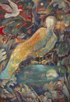 Hardy Botha, Oerwoud Droom, oil on board