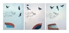 Future, Present, Past, triptych by Leon Vermeulen, oil on canvas, sold Aug 2021