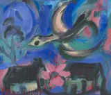Frans Claerhout, Swooping Bird over Houses