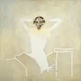 Margaret Vorster, Figure with Mask, oil on board