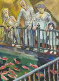 Alexander Podlashuc, The Family, oil on canvas laid down on board