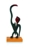 Norman Catherine, Man with Snake Arm, carved and painted wood on a wooden base