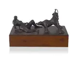Andries Botha, Icons and Other Playthings, bronze on a wooden base