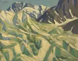 Clément Sénèque, French Alps, oil on board