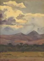 Wolkstudie, Barberton by Erich Mayer, watercolour on paper laid down on board, sold Aug 2021
