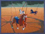 Margaret Nel, Merry-go-Round, acrylic on canvas with artist's hand painted frame