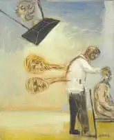 The Barber by Simon Stone, oil on canvas, sold Aug 2021