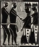 The Old Fashion in Okuanjama by John Muafangejo, linocut, sold May 2021