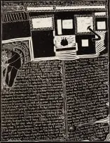 John Muafangejo, Zimbabwe House, linocut